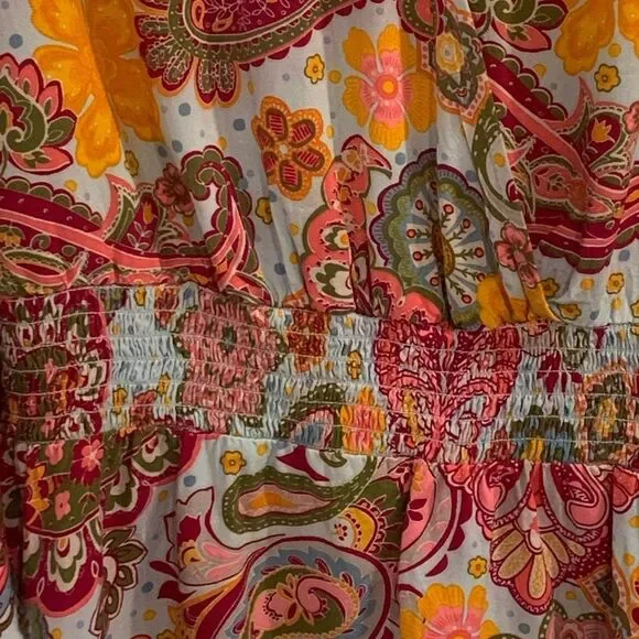 1. State Pink and Orange Ruffled Bell Sleeve Blouse - Picture 11 of 12